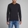 Herre Jack u0026 Jones Strik | Basic Knit V-Neck - Sort