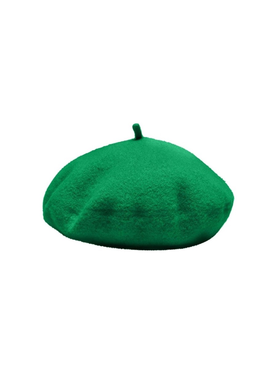 Dame ONLY Huer & Hatte | Uld Beret - Green Bee