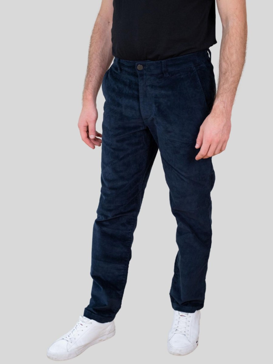 Herre Selected Homme Bukser | Straight Stroke Cord Pants - Dark Sapphire