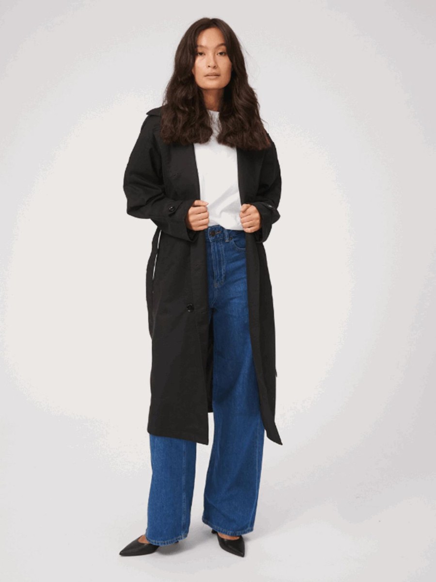 Dame TeeShoppen Jakker & Frakker | Linea Trenchcoat - Sort