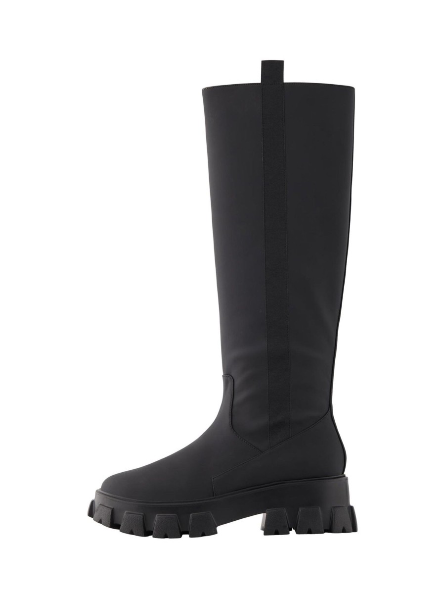 Dame PIECES Sko | Adrianna Knee High Boots - Sort