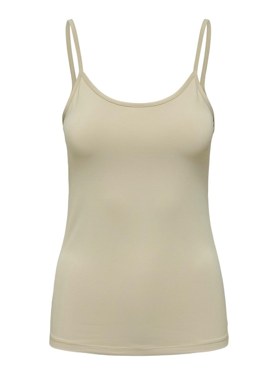 Dame ONLY Undertoj & Stromper | Ea Singlet Top - Humus