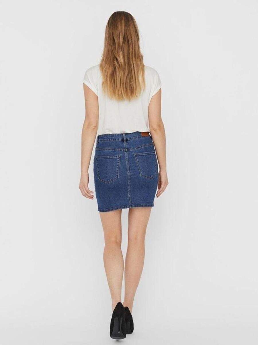 Dame Vero Moda Nederdele | Hot Seven Nederdel - Blue Denim