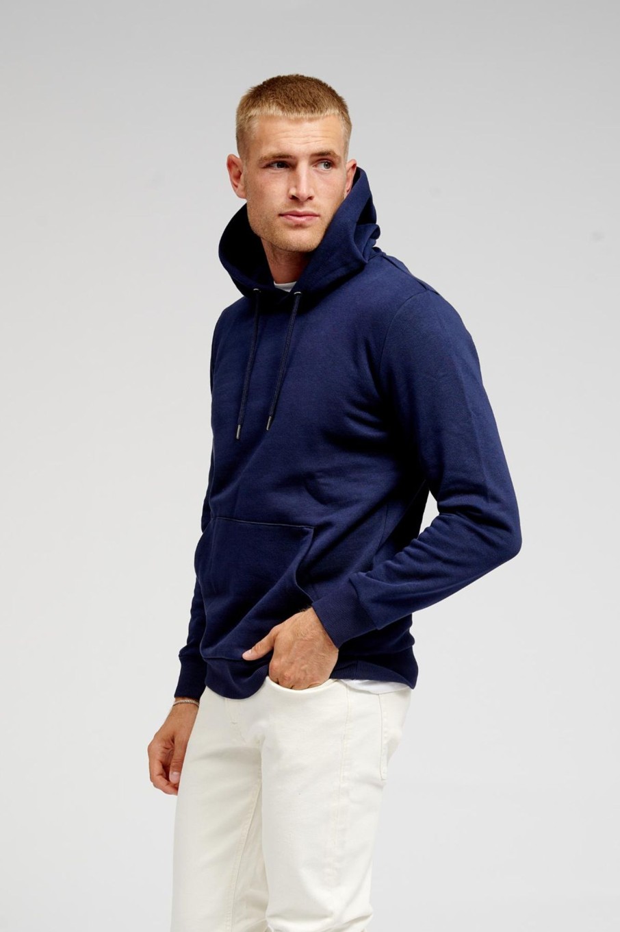 Herre TeeShoppen Trojer | Basic Hoodie Sweat - Navy