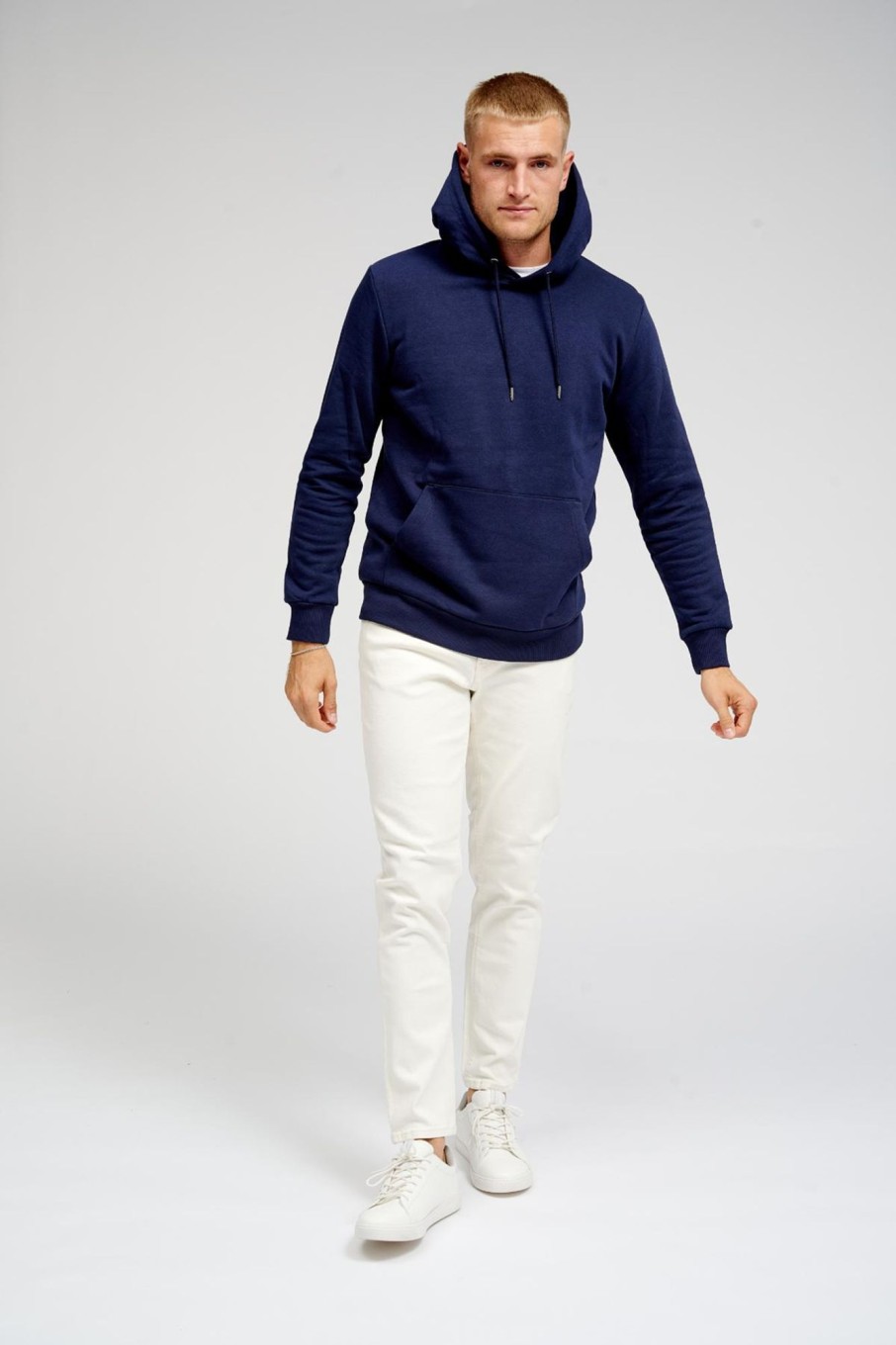 Herre TeeShoppen Trojer | Basic Hoodie Sweat - Navy