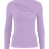 Dame PIECES Skjorter & Bluser | Hazel Cut Out High Neck Bluse - Lavendula