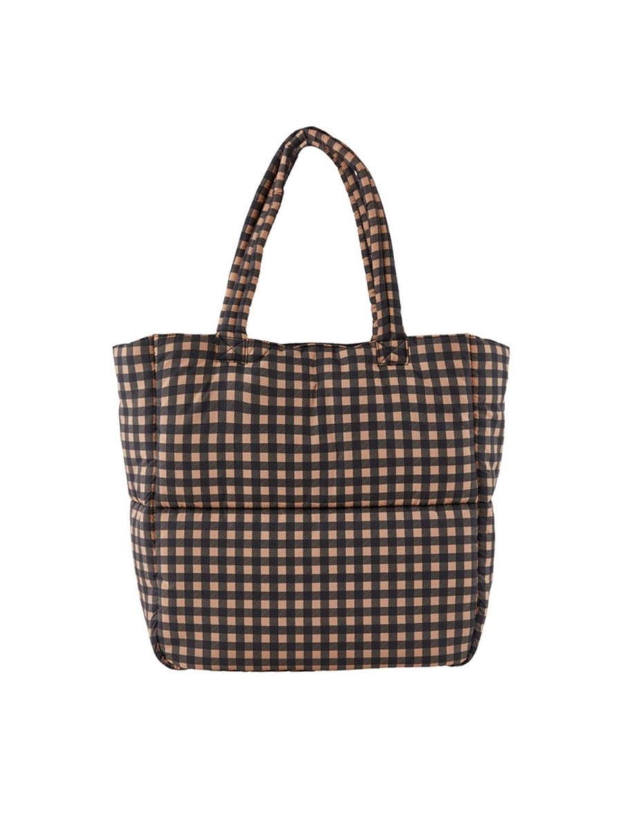 Dame PIECES Tasker | Fulla Padded Shopper Taske - Iced Coffee