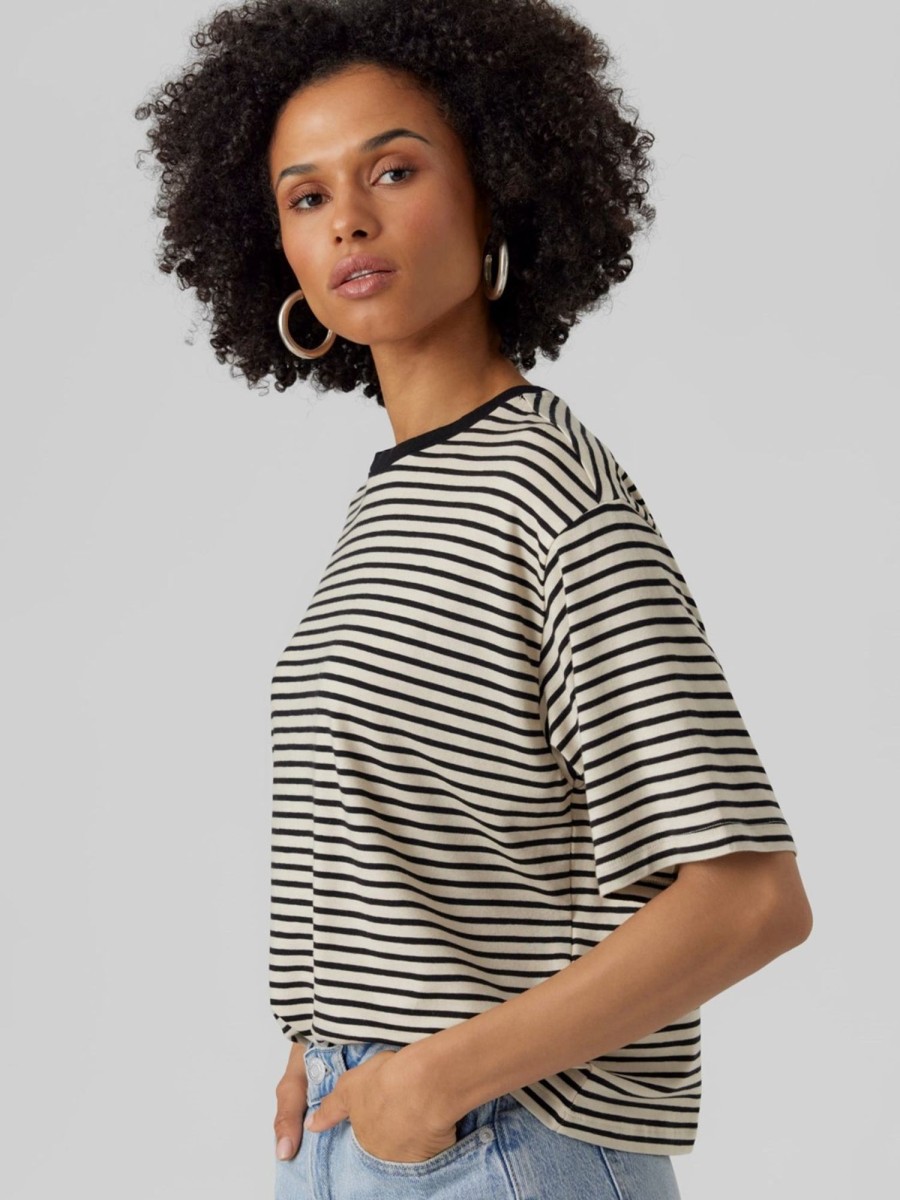 Dame Vero Moda T-Shirts & Toppe | Fiona O-Neck Top - Birch