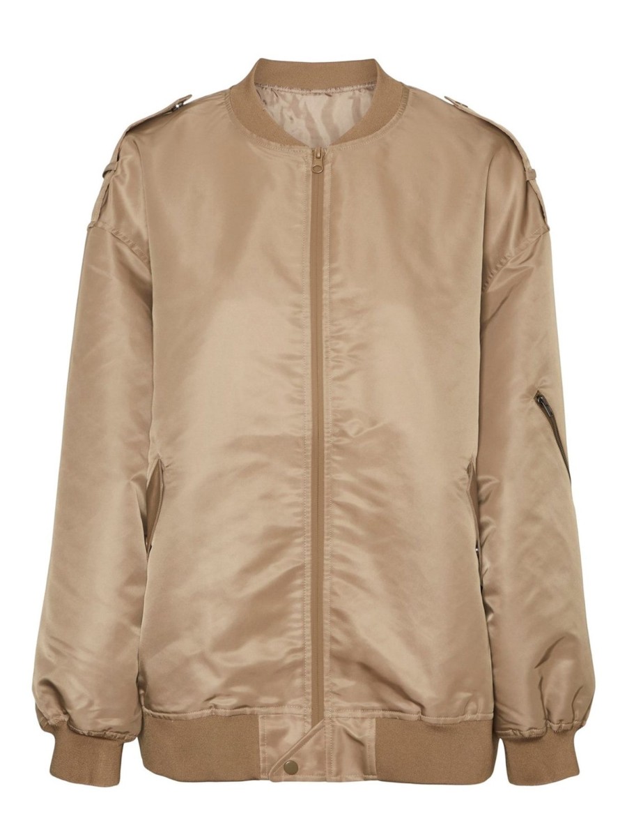 Dame Vero Moda Jakker & Frakker | Neco Oversize Bomber Jakke - Bungee Cord