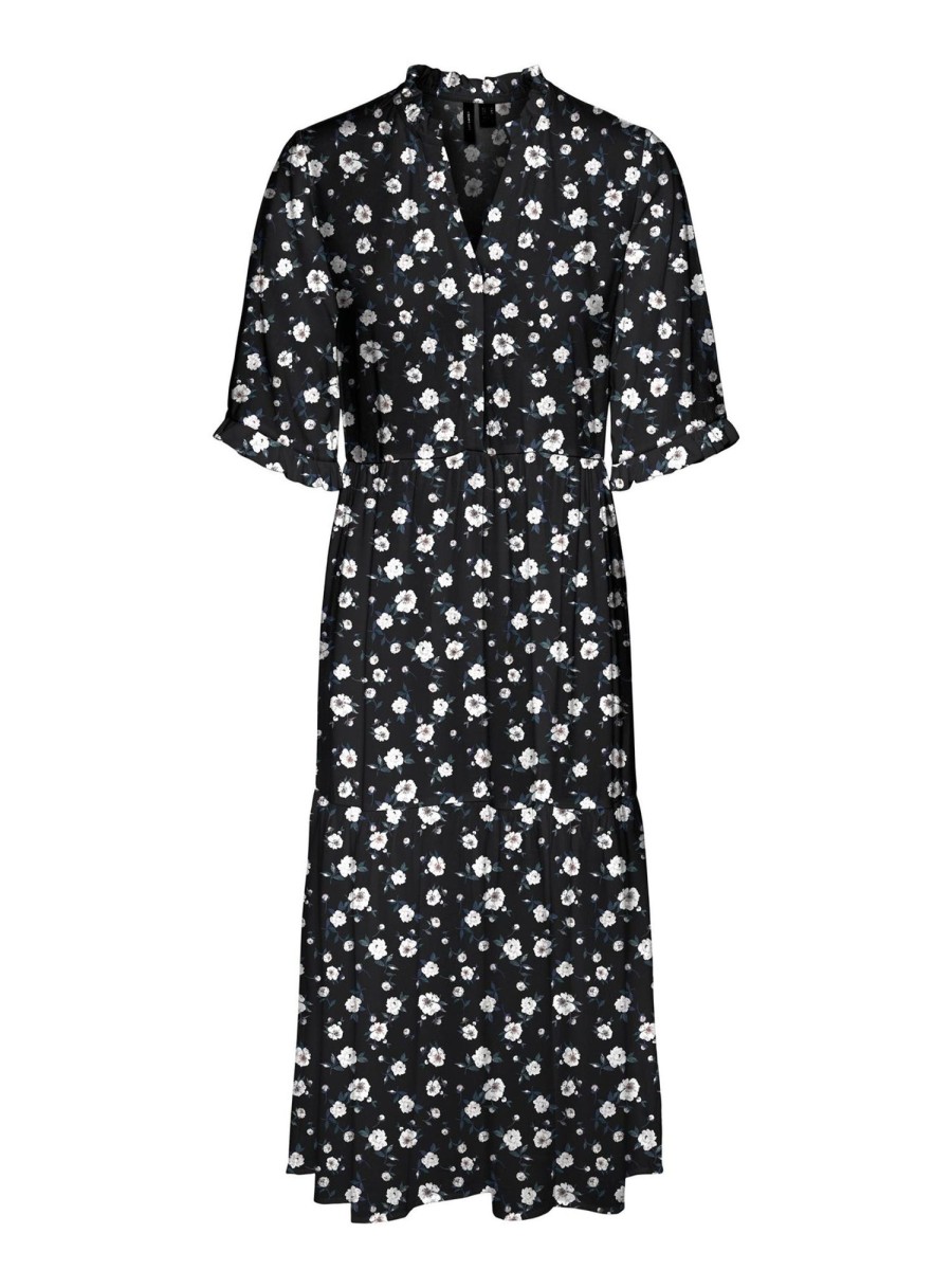 Dame Vero Moda Kjoler | Easy 2/4 Calf Dress - Sort