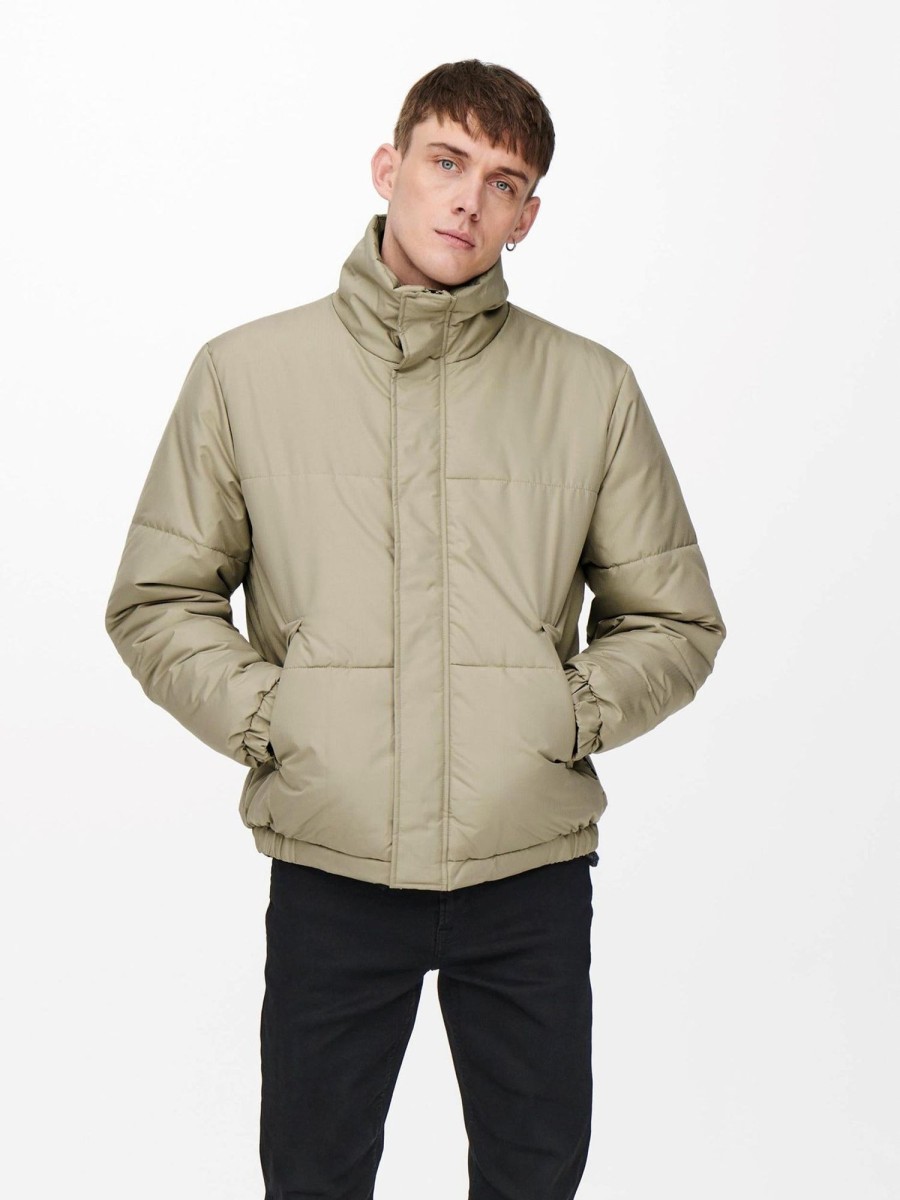 Herre Only u0026 Sons Jakker & Frakker | Orion Quilted Jacket - Chinchilla