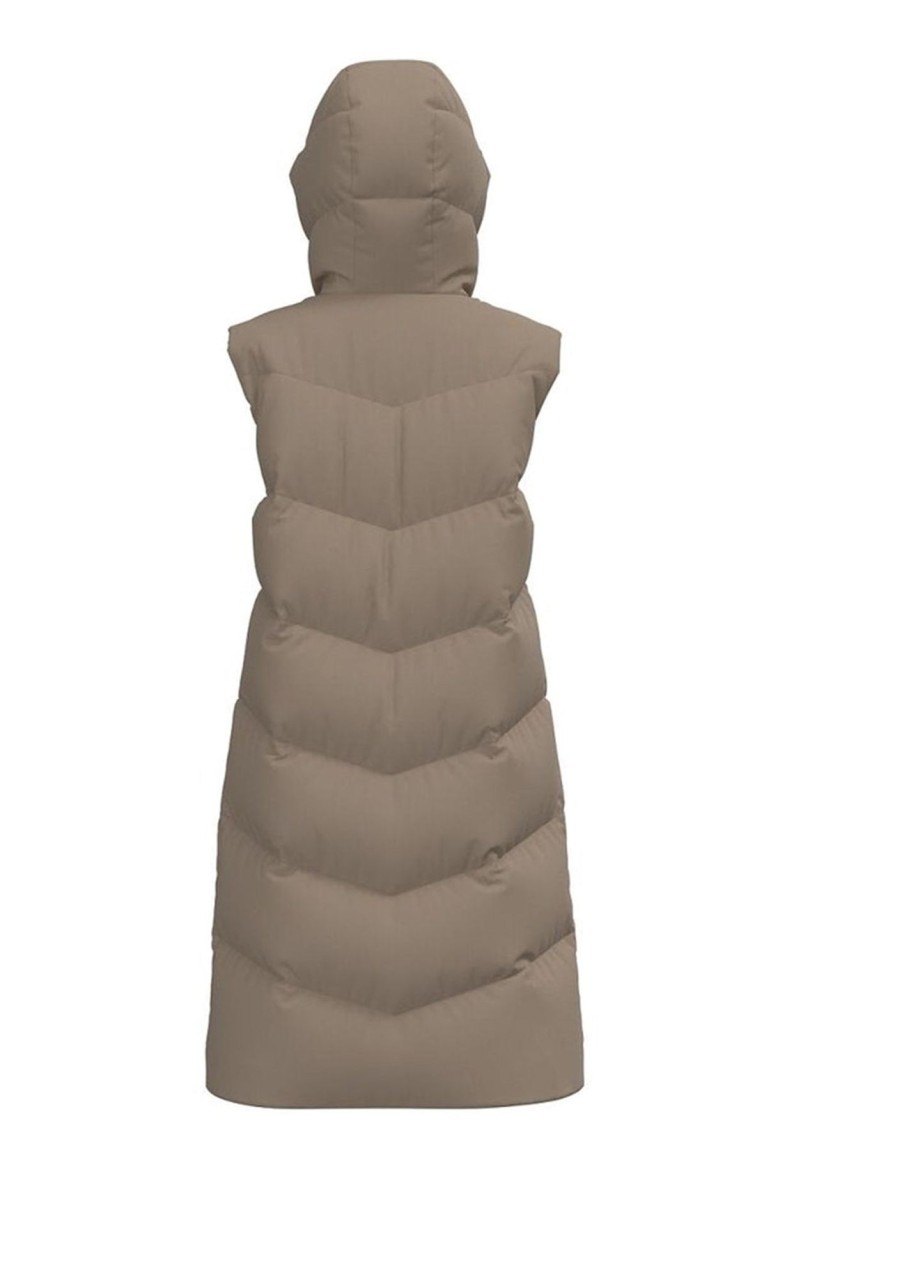 Dame PIECES Veste | Jamilla Lang Puffer Vest - Silver Mink