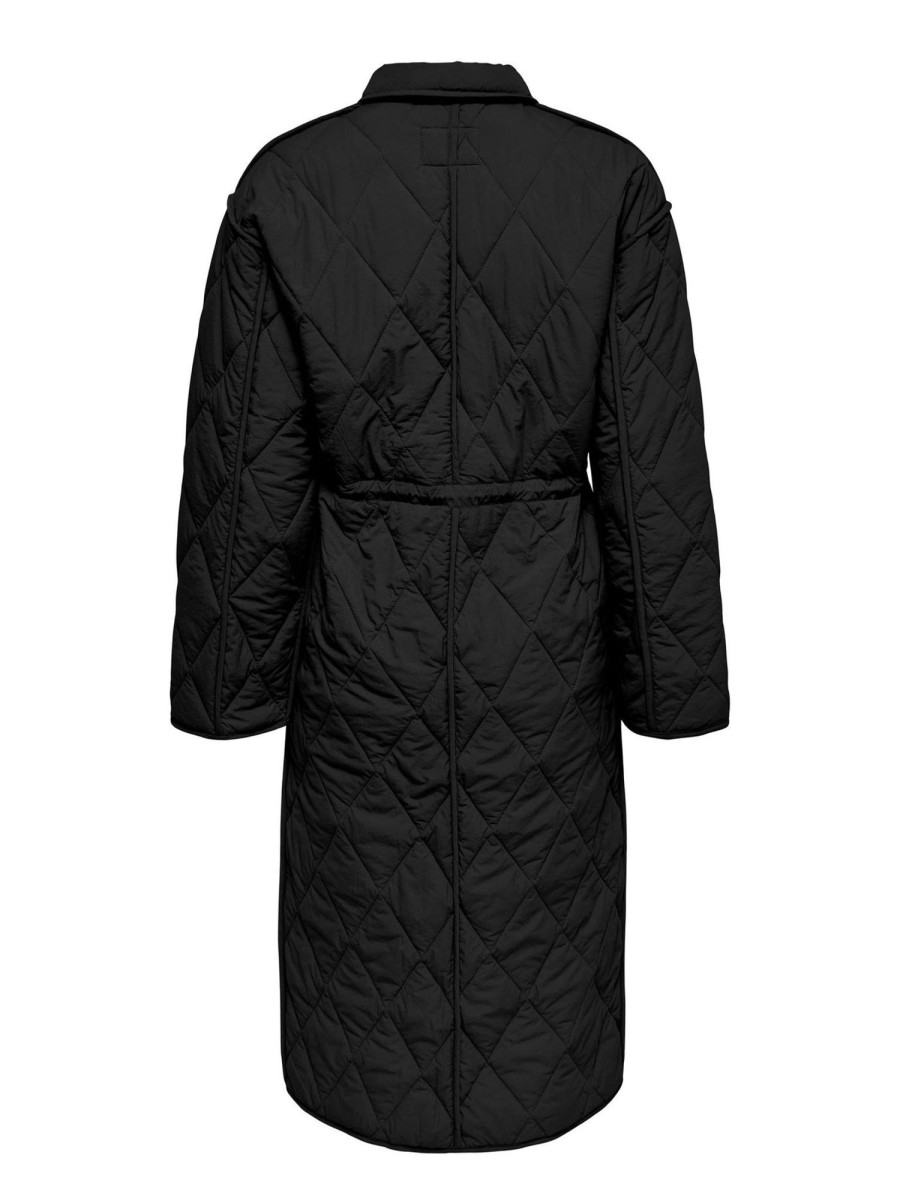 Dame ONLY Jakker & Frakker | Naya Quilted Long Coat - Sort