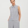 Dame Vero Moda T-Shirts & Toppe | Oca Sleeveless Skjorte - Navy Blazer