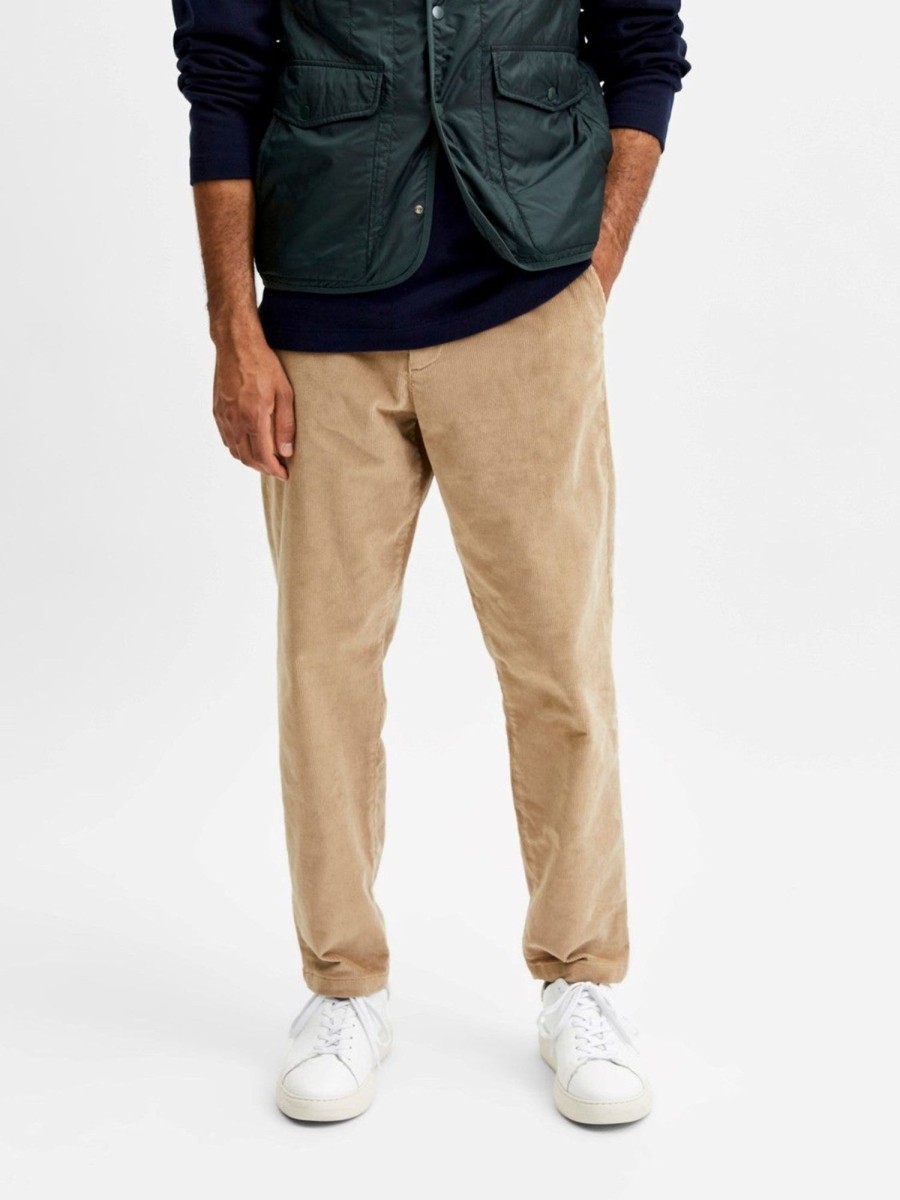 Herre Selected Homme Bukser | Slimtape-Repton Cord Pants - Chinchilla