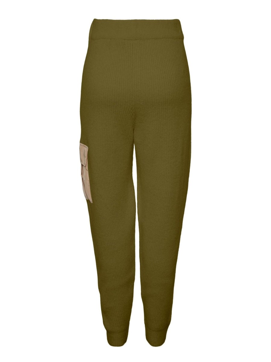 Dame PIECES Bukser | Naura Knit Pants - Fir Green