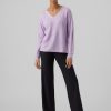 Dame Vero Moda Strik | Josefine V-Halset Strik - Orchid Bloom