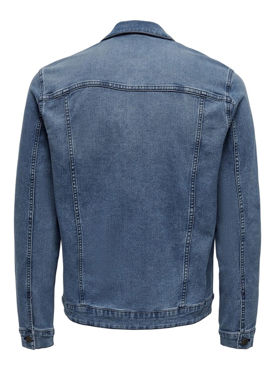 Herre Only u0026 Sons Jakker & Frakker | Coin Jakke - Medium Blue Denim