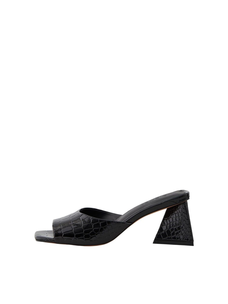 Dame PIECES Sko | Anlise Croco Sandal - Sort