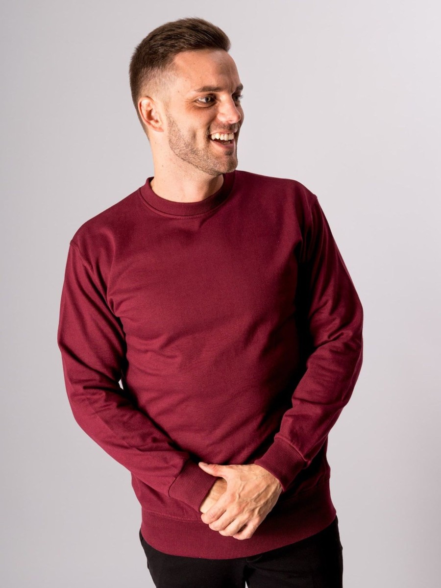 Herre TeeShoppen Trojer | Basic Crewneck - Bordeaux Rod