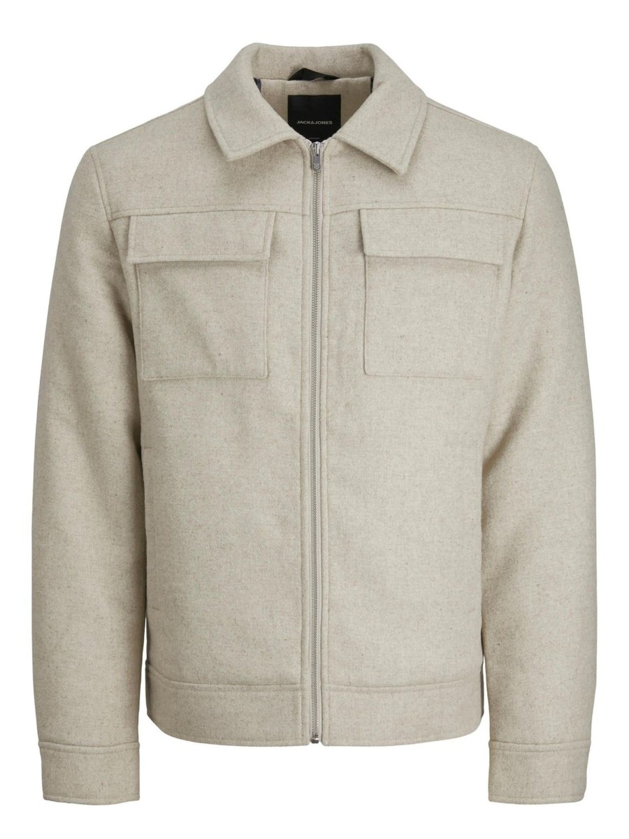 Herre Jack u0026 Jones Jakker & Frakker | Doc Wool Jacket - Brown Rice