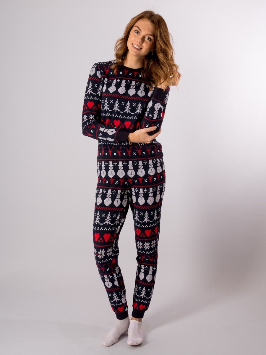 Dame TeeShoppen Undertoj & Stromper | Snowflake Women Pyjamas - Navy