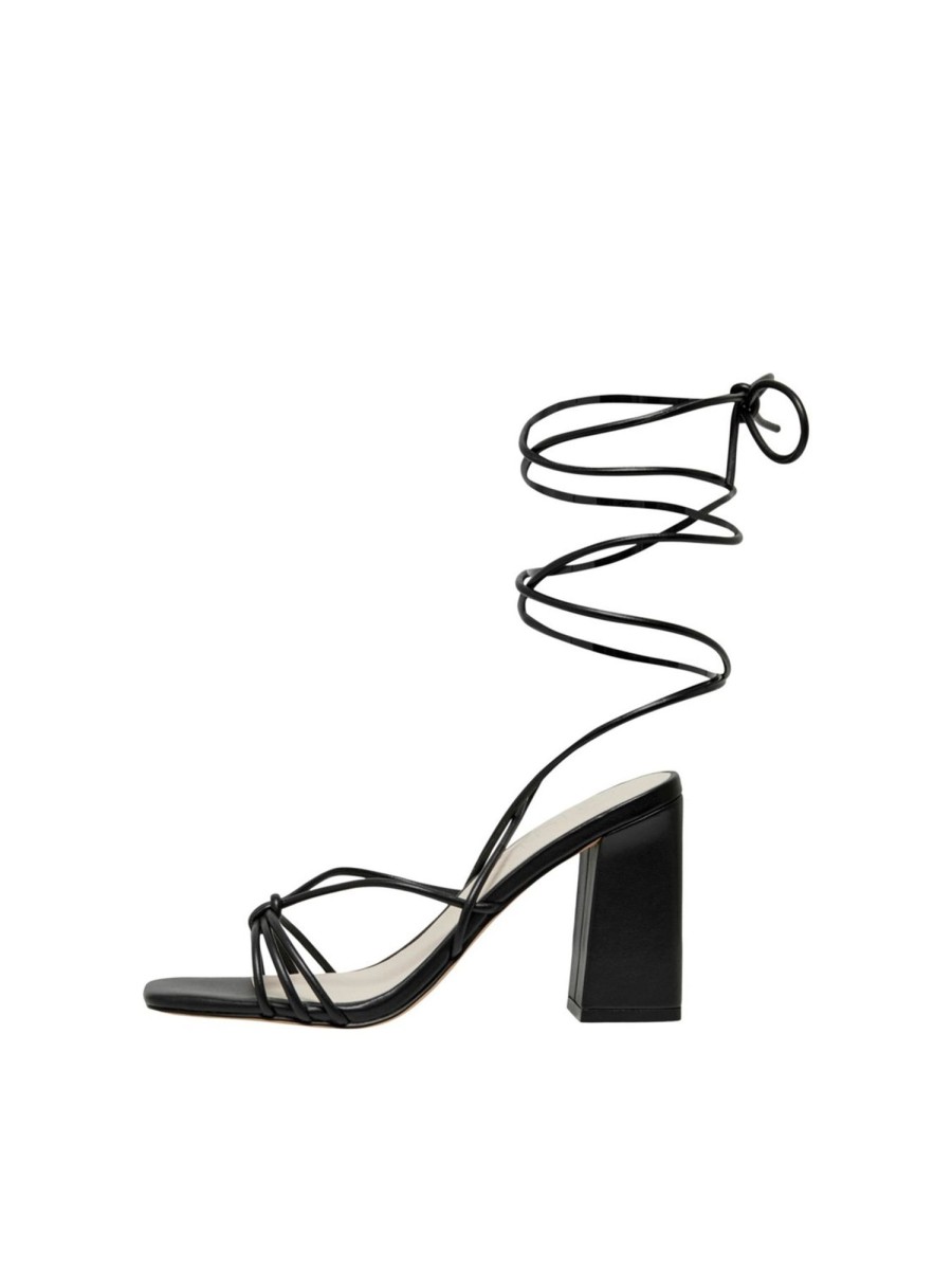 Dame ONLY Sko | Hojhaelet Sandal - Sort