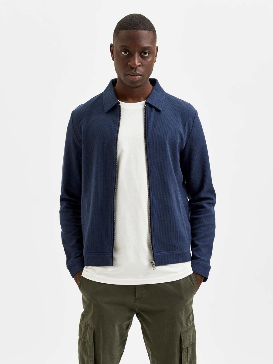 Herre Selected Homme Jakker & Frakker | Jacob Hybrid Jacket - Navy Blazer