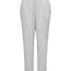 Dame ONLY Bukser | Olga Linen Pinstripe Pants - Bright White