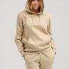 Dame TeeShoppen Trojer | Basic Hoodie Sweat - Mork Beige