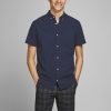 Herre Jack u0026 Jones Skjorter | Jjesummer Shirt S-S S20 Sts - Navy Blazer Slim Fit