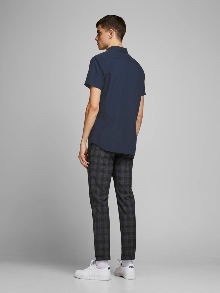 Herre Jack u0026 Jones Skjorter | Jjesummer Shirt S-S S20 Sts - Navy Blazer Slim Fit