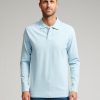 Herre TeeShoppen Poloshirts | Muscle Langaermet Polo Shirt - Lysebla