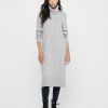 Dame ONLY Kjoler | Brandie Roll Neck Dress - Lys Gra Melange