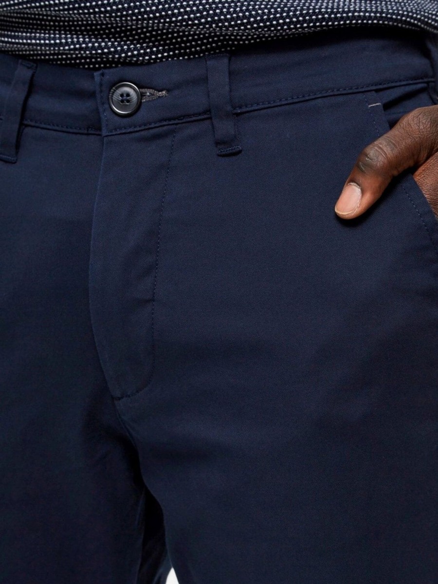 Herre Selected Homme Bukser | Miles Flex Chino Pant - Navy (Okologisk Bomuld)