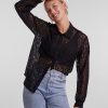 Dame PIECES Skjorter & Bluser | Bella Lace Skjorte - Sort