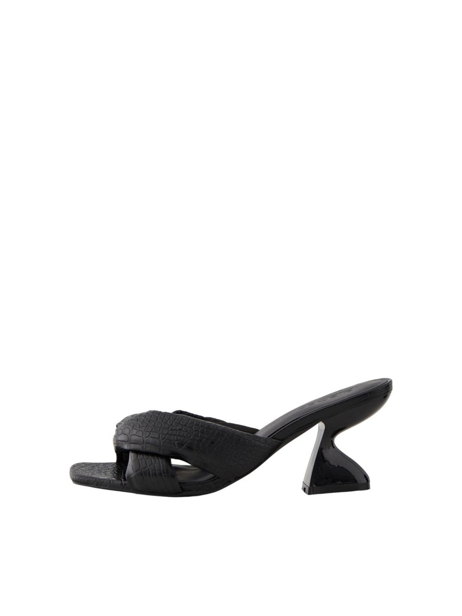 Dame PIECES Sko | Briella Croco Sandal - Sort