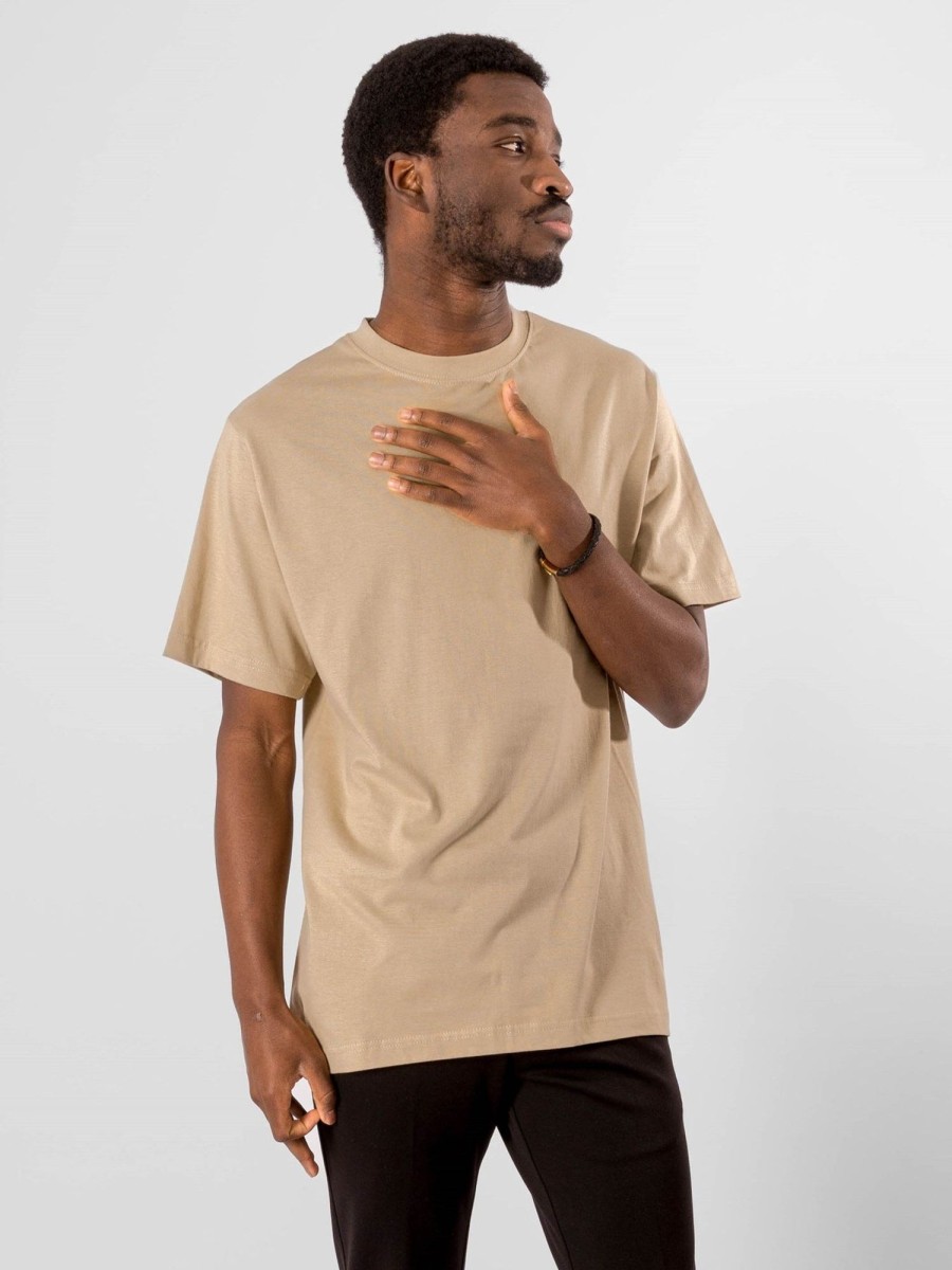 Herre TeeShoppen T-Shirts | Oversized T-Shirt - Sand