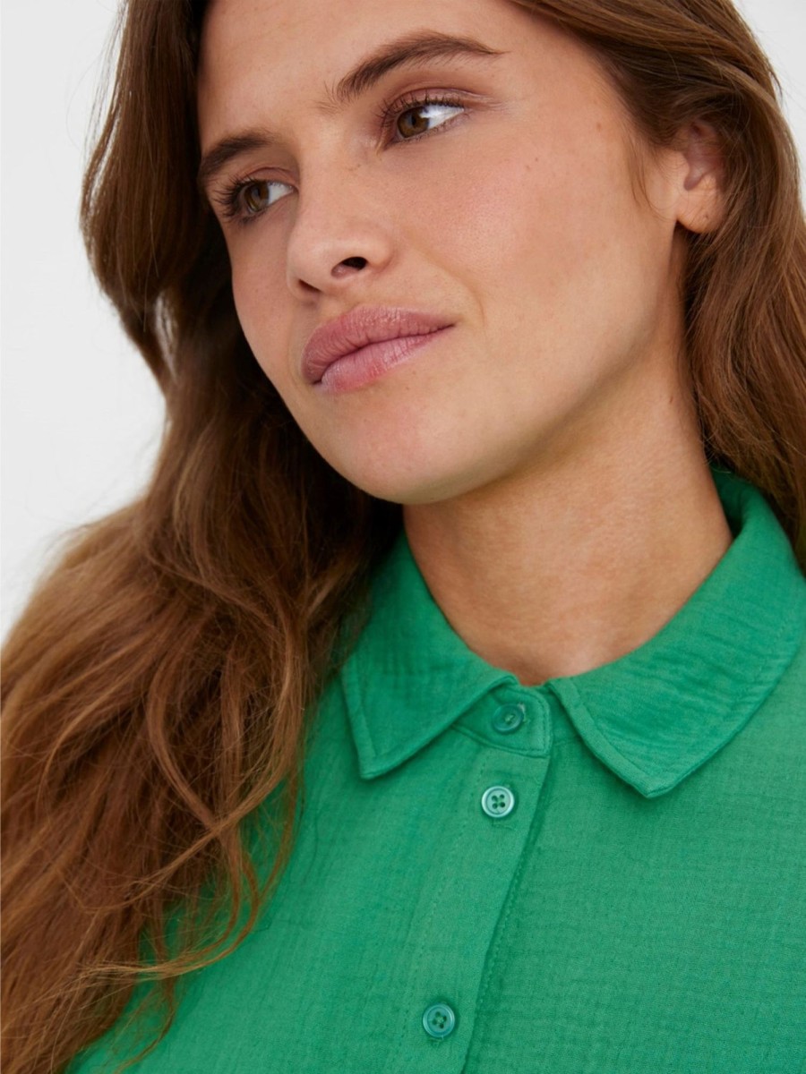 Dame Vero Moda Skjorter & Bluser | Natali 3/4 Overshirt - Holly Green