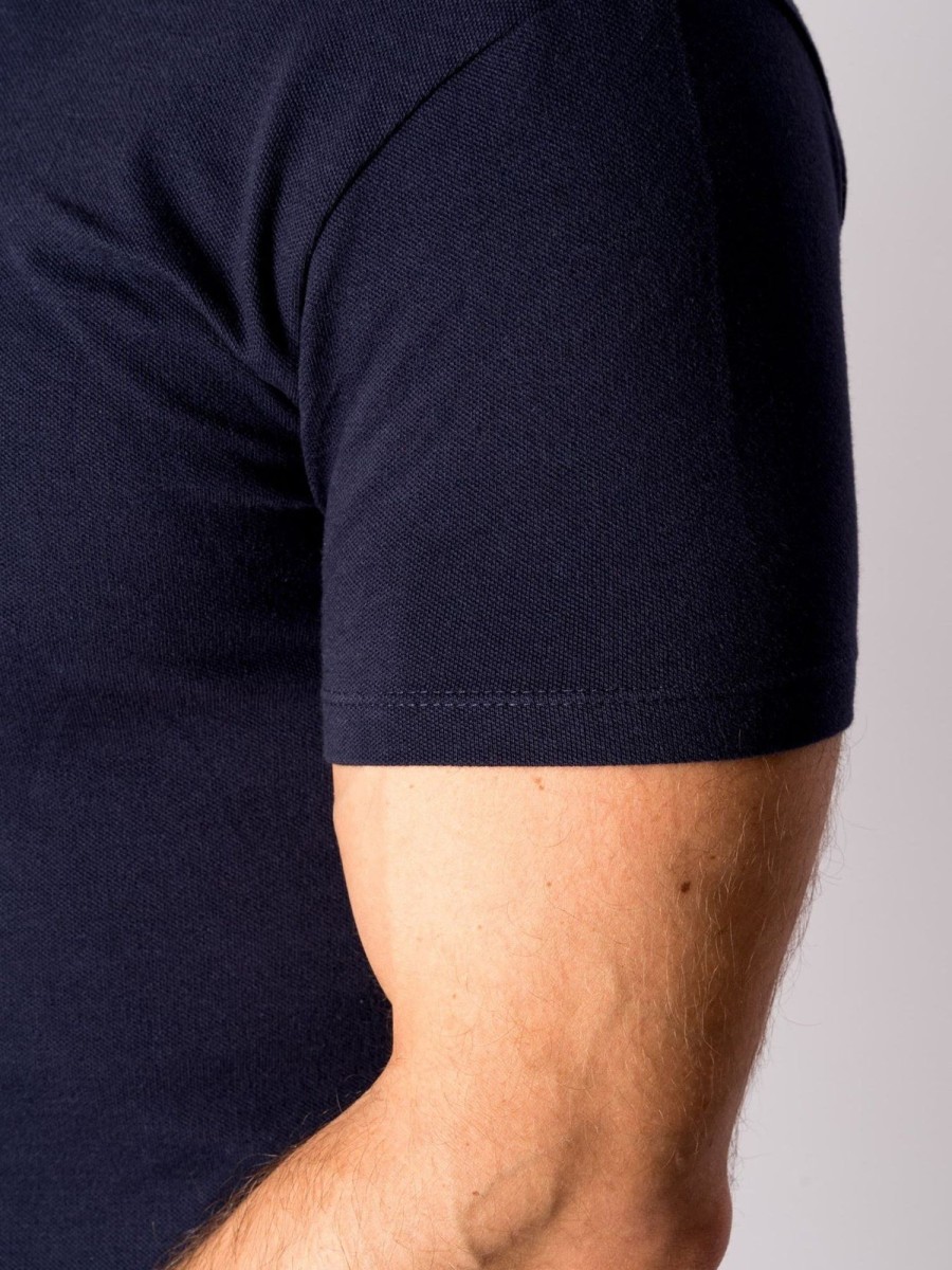 Herre TeeShoppen Poloshirts | Muscle Polo Shirt - Navy