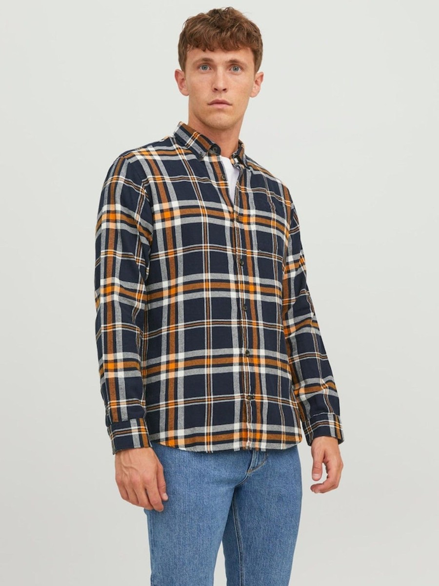 Herre Jack u0026 Jones Skjorter | Classic Check Skjorte - Desert Sun