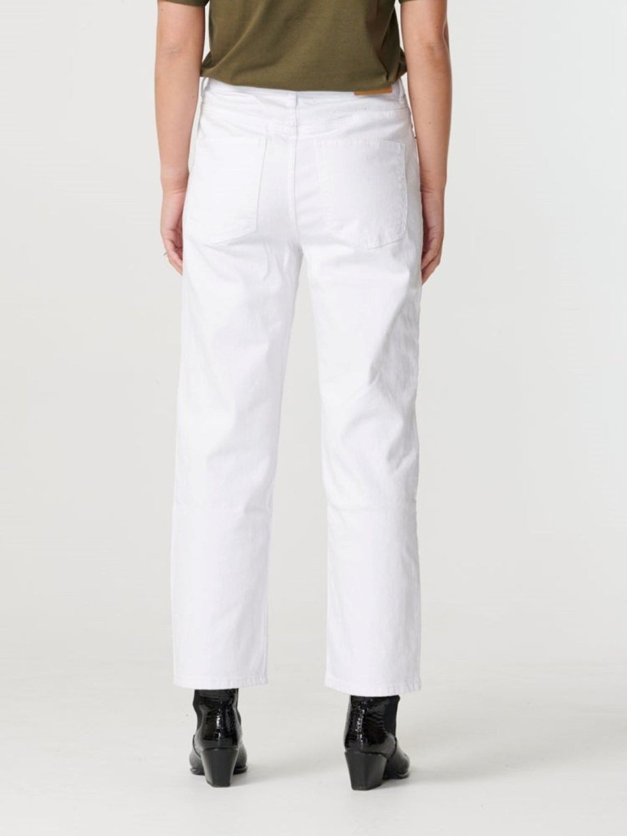 Dame ONLY Jeans | Brede High Waist Jeans - Hvid