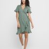 Dame ONLY Kjoler | Olivia Wrap Dress - Chinois Green