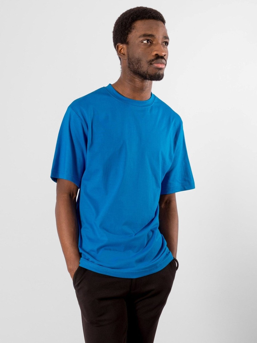 Herre TeeShoppen T-Shirts | Oversized T-Shirt - Turkis Bla