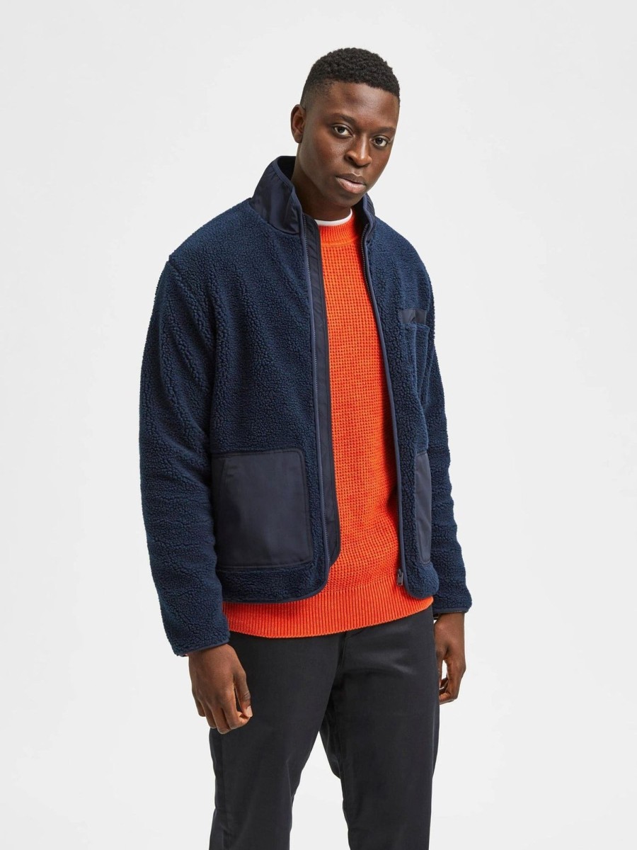 Herre Selected Homme Jakker & Frakker | Sterling Fleece Jacket - Sky Captain