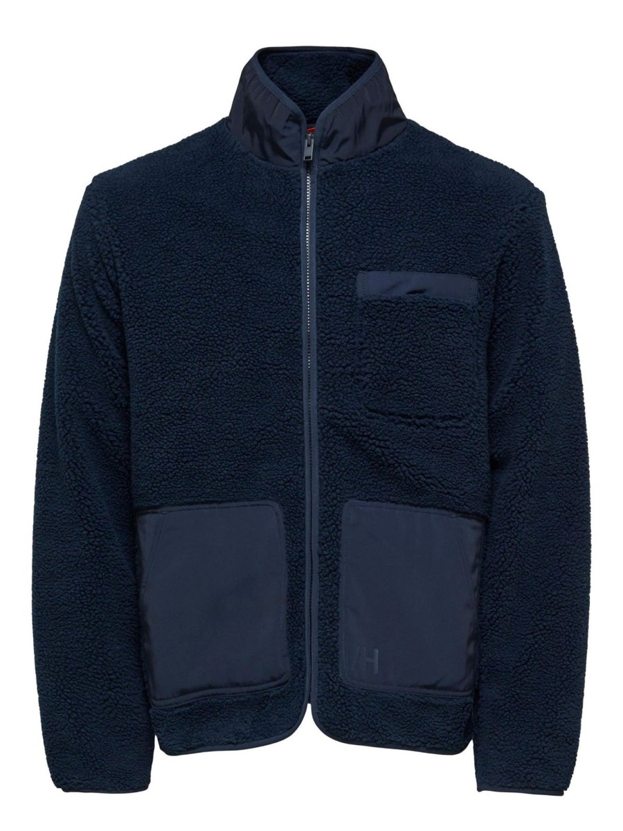 Herre Selected Homme Jakker & Frakker | Sterling Fleece Jacket - Sky Captain