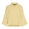 Dame Vero Moda Skjorter & Bluser | Natali 3/4 Crop Shirt - Lemon Meringue