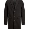 Herre Jack u0026 Jones Jakker & Frakker | Knitted Marco Coat - Mork Gra Melange