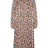 Dame Vero Moda Kjoler | Allys Blomstret Midi Kjole - Sort