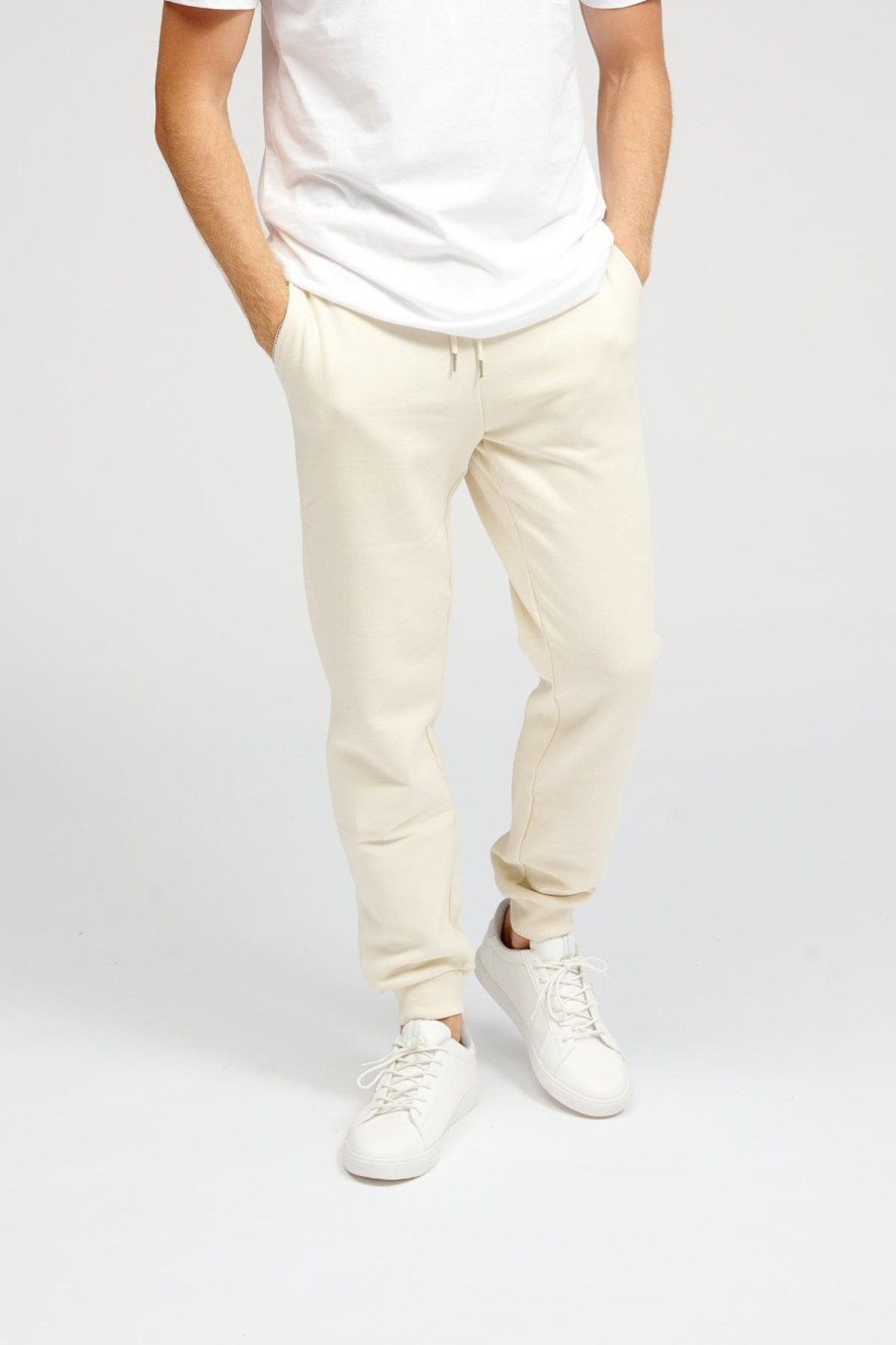 Herre TeeShoppen Bukser | Basic Sweatpants - Lys Beige